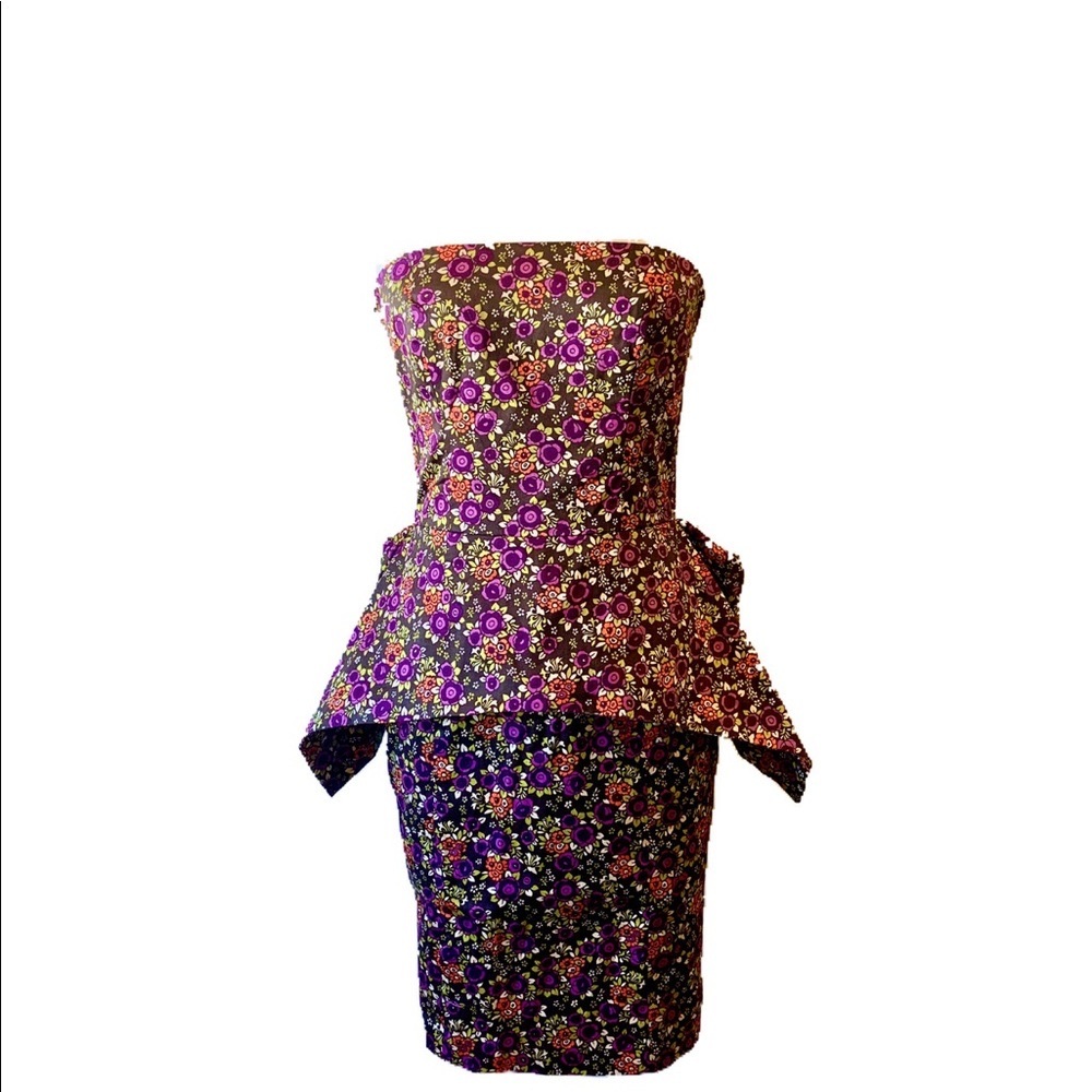 Betsey Johnson Prairie Sheath Peplum Bustle Dress